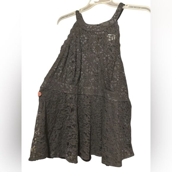 NWT Torrid Black Lace Peplum High Neck Top - Picture 3 of 10